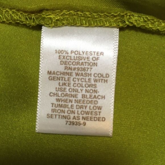 Ryegrass Womens S Chartreuse Green Short Sleeve Blouse Lace V Neck Boho Work Top - Picture 7 of 8